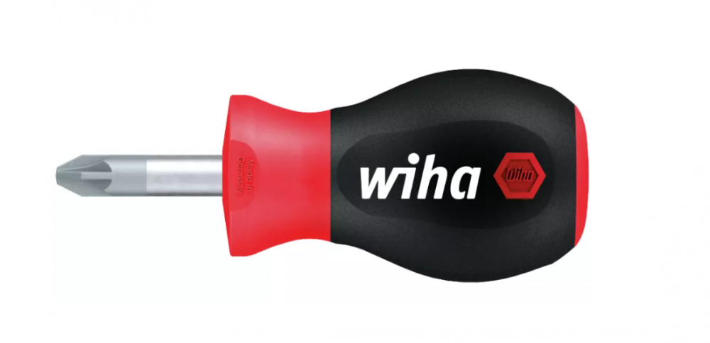 картинка WIHA 26973 / SoftFinish Stubby. Укороченная крестовая отвертка Pozidriv серия 313SF являющийся официальным дистрибьютором в России 