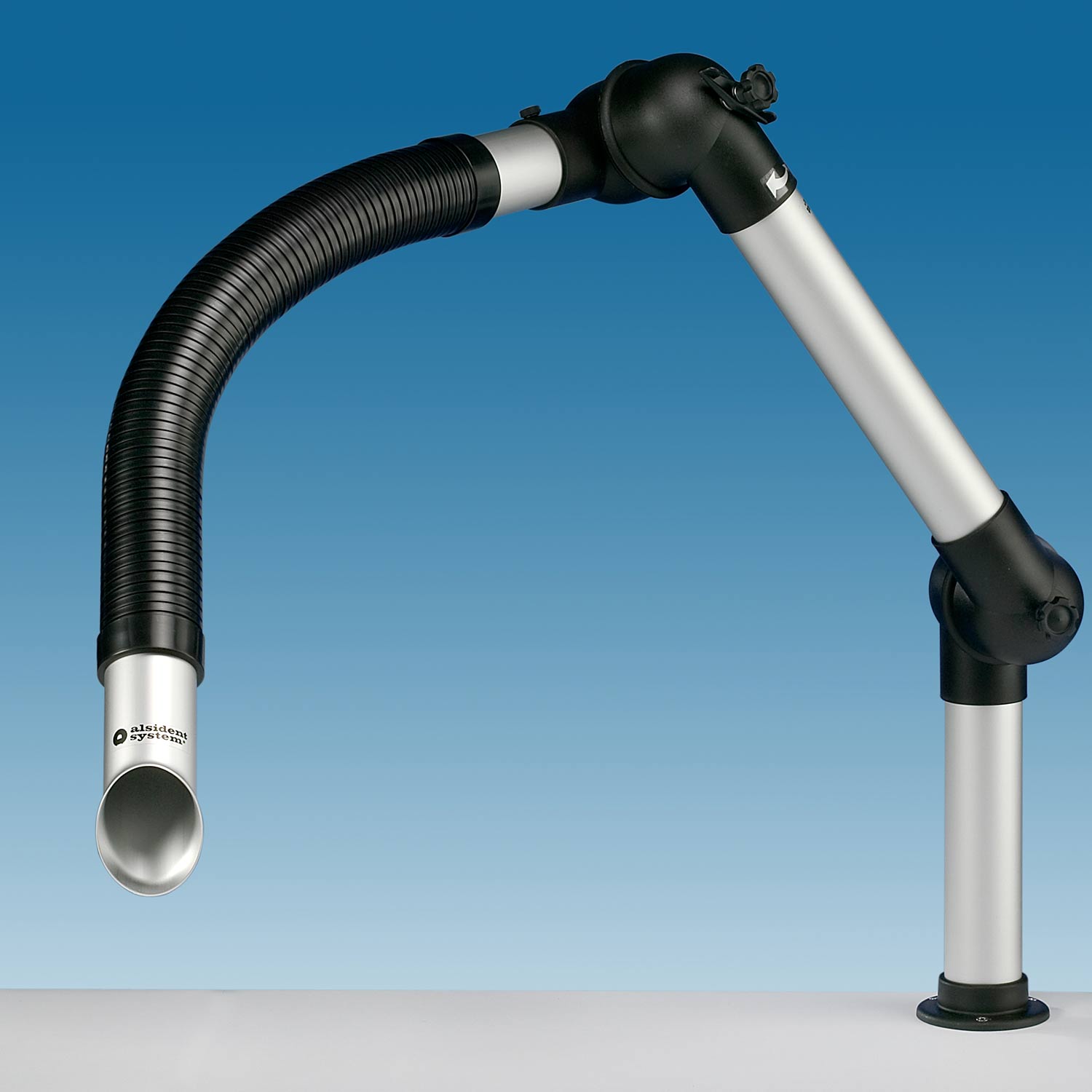 картинка Alsident 50-3721-1-23-6. Дымоприемник, гибкий 3-секционный, антистатический с металлическим раструбом являющийся официальным дистрибьютором в России 