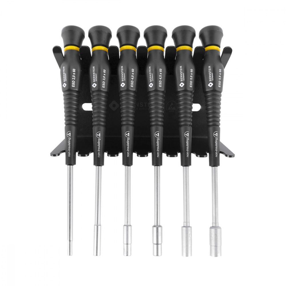 картинка Bernstein B6-610. Набор торцевых ключей с отверточной ручкой ESD на держателе являющийся официальным дистрибьютором в России 