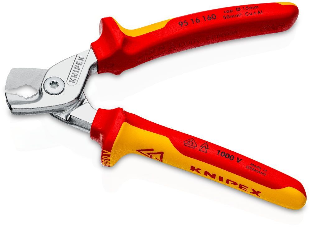 картинка KNIPEX KN-9516160SB. Кабелерезы диэлектрические являющийся официальным дистрибьютором в России 