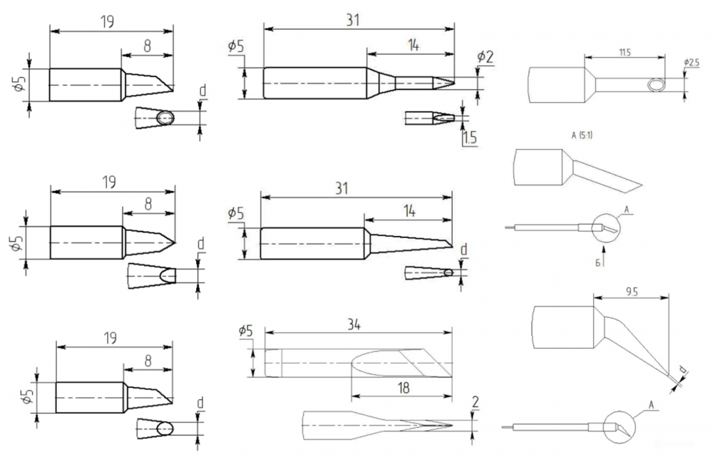 картинка Магистр МG. Жала с посадочным диаметром 5мм являющийся официальным дистрибьютором в России 
