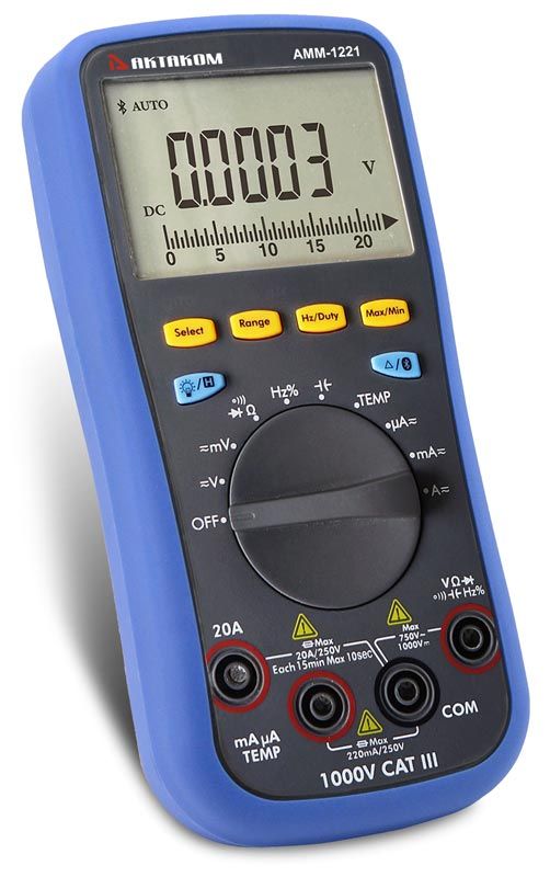 картинка АКТАКОМ АММ-1221. Мультиметр цифровой являющийся официальным дистрибьютором в России 