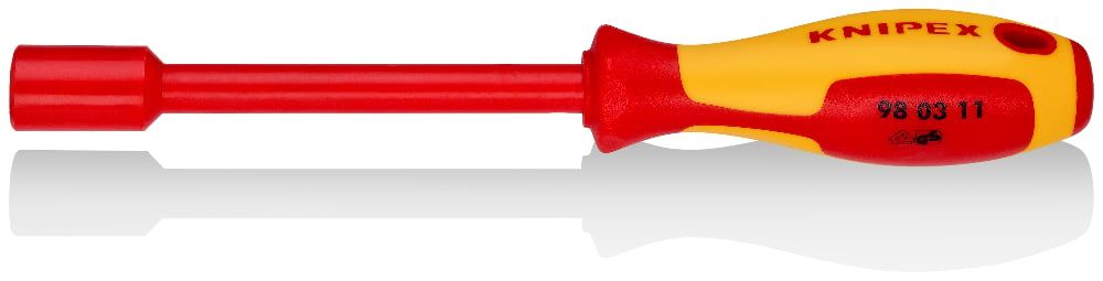 картинка KNIPEX KN-980311. Торцовый ключ с отверточной ручкой диэлектрический являющийся официальным дистрибьютором в России 