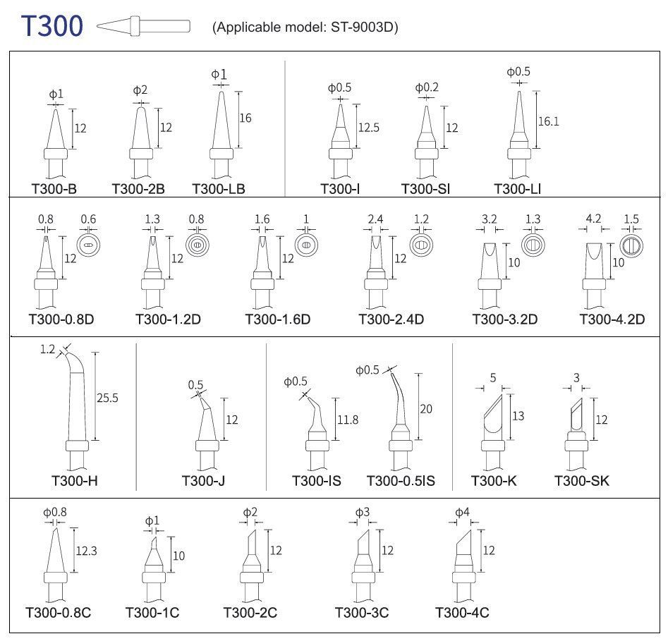 картинка Atten T300. Паяльные жала серии T300 являющийся официальным дистрибьютором в России 