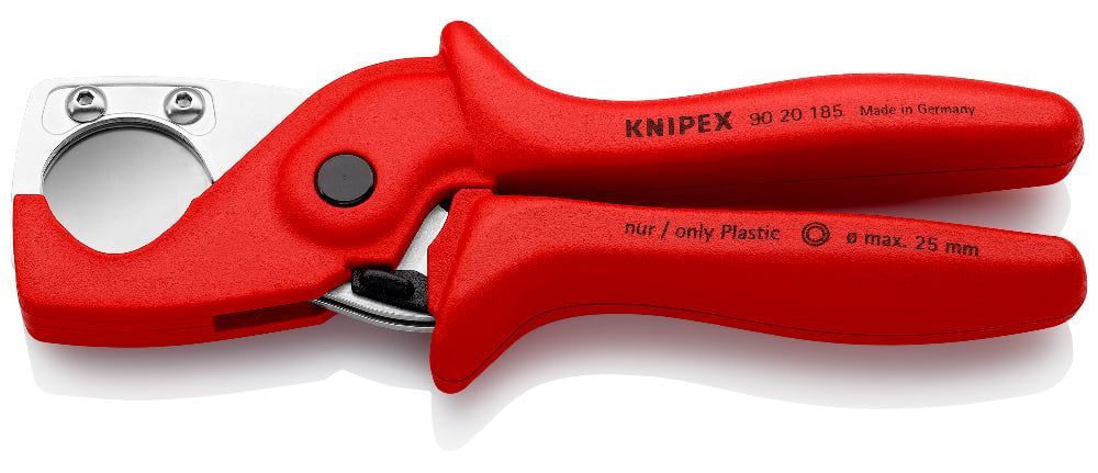 картинка KNIPEX KN-9020185SB. Труборез-ножницы для шлангов и защитных труб являющийся официальным дистрибьютором в России 