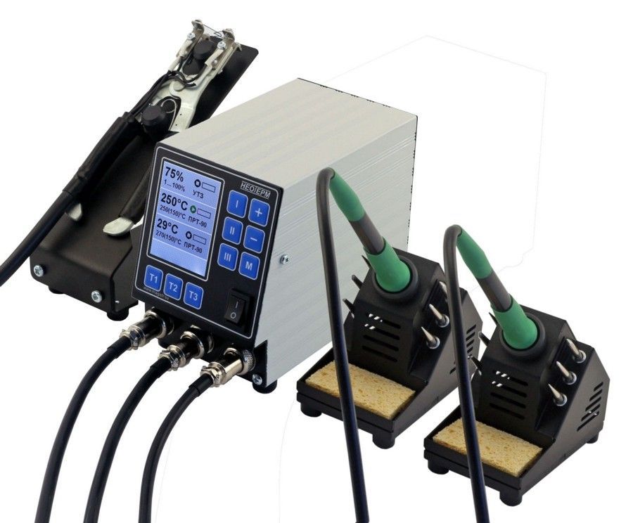 картинка Магистр НеоТерм-3Т-1.1 (150 Вт, 36 В). Трехканальная паяльная станция являющийся официальным дистрибьютором в России 