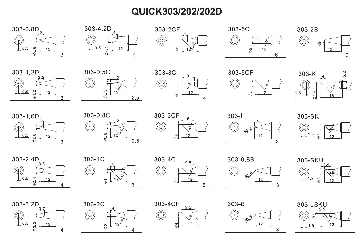 картинка Quick 303. Паяльные жала являющийся официальным дистрибьютором в России 