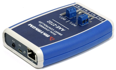 картинка АКТАКОМ ААЕ-2722. Универсальный контроллер LAN USB с двумя исполнительными каналами (реле) являющийся официальным дистрибьютором в России 