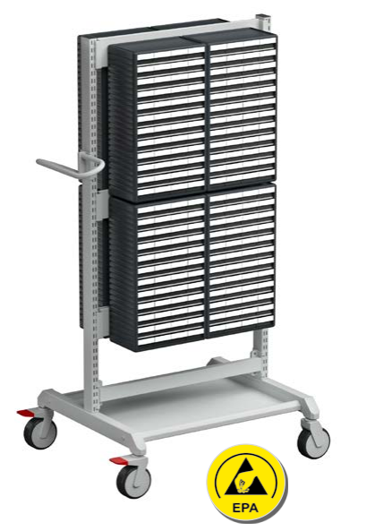 картинка Treston BT-550B ESD. Стойка передвижная 780×715×1600 мм для кассетниц серии 550 являющийся официальным дистрибьютором в России 