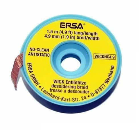 картинка Ersa WICK4.9-1.5. Оплетка для удаления припоя шириной 4,9 мм, длиной 1,5 м являющийся официальным дистрибьютором в России 
