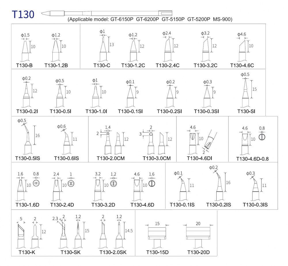 картинка Atten T130. Паяльные жала серии T130 являющийся официальным дистрибьютором в России 