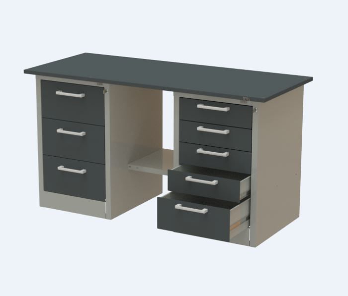 картинка Teras HT-180.63(D3-D5)/5. Верстак c тумбами D3-D5 1800×630 мм серии HARD являющийся официальным дистрибьютором в России 