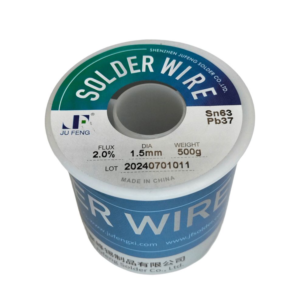 картинка Jufeng Sn63Pb37 2% 500gm 1,5mm. Припой проволочный 1,5мм с флюсом 2% являющийся официальным дистрибьютором в России 