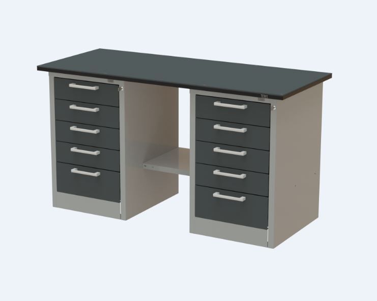 картинка Teras HT-180.63(D5-D5)/5. Верстак c тумбами D5-D5 1800×630 мм серии HARD являющийся официальным дистрибьютором в России 