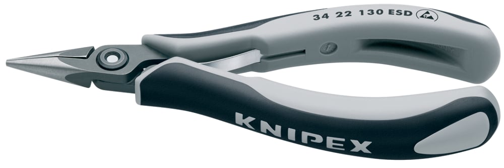 картинка KNIPEX KN-3422130ESD. Прецизионные узкогубцы антистатические являющийся официальным дистрибьютором в России 