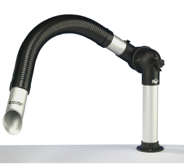 картинка Alsident 50-21-1-23-050. Дымоприемник, гибкий 2-секционный, черный, с металлическим раструбом являющийся официальным дистрибьютором в России 