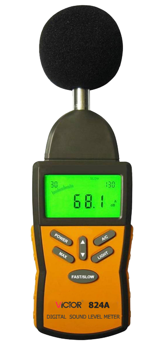 картинка Victor 824A. Шумомер цифровой являющийся официальным дистрибьютором в России 
