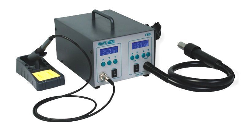картинка Quick 712 ESD Lead Free (1100 Вт). Двухканальная паяльная станция магазин Одежда+ являющийся официальным дистрибьютором в России 