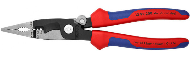 картинка KNIPEX KN-1392200SB. Электромонтажные клещи являющийся официальным дистрибьютором в России 