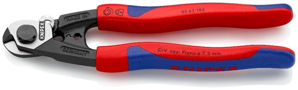 картинка KNIPEX KN-9562190SB. Тросорез ручной являющийся официальным дистрибьютором в России 
