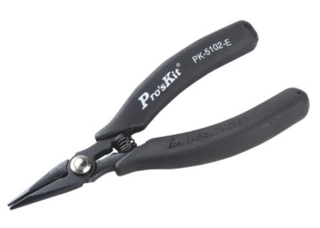 картинка ProsKit 1PK-5102E. Длинногубцы антистатические являющийся официальным дистрибьютором в России 